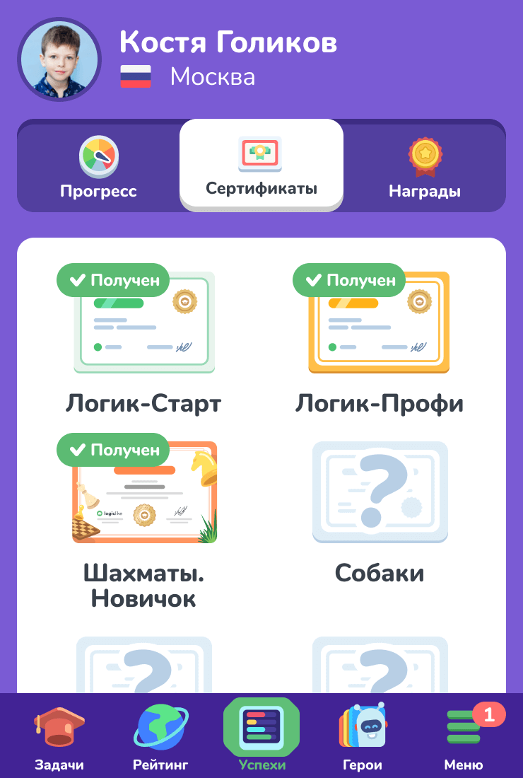 Успехи и награды